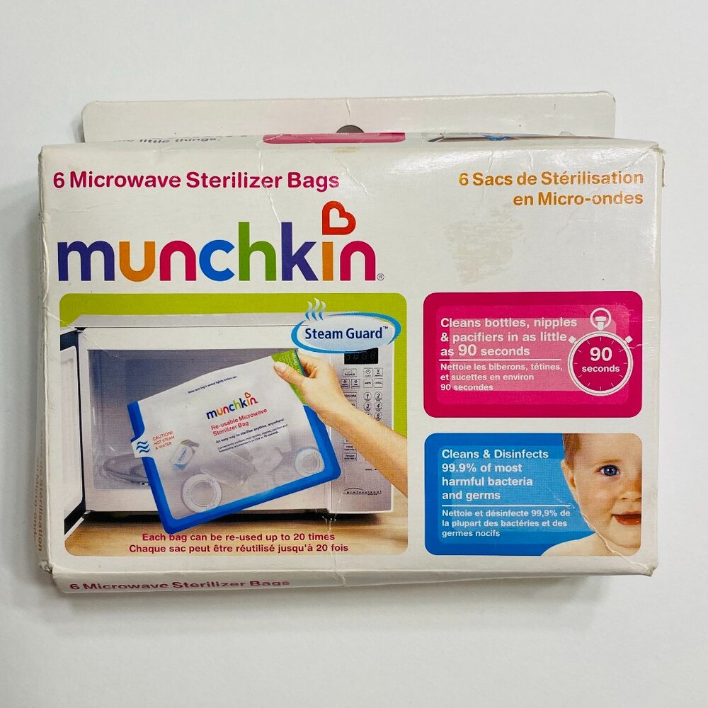 Munchkin Microwave Baby Bottle Sterilizer Bags 6 bags Unopened NEW Package